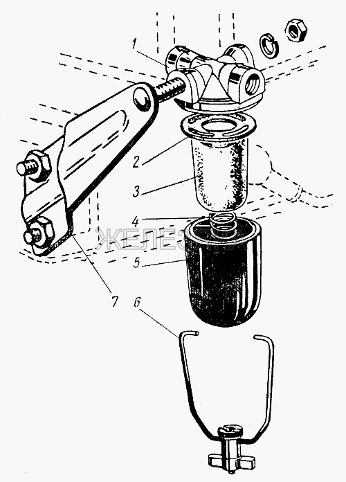 Фильтр тонкой очистки топлива.  ГАЗ-21 (каталог 69 г.)