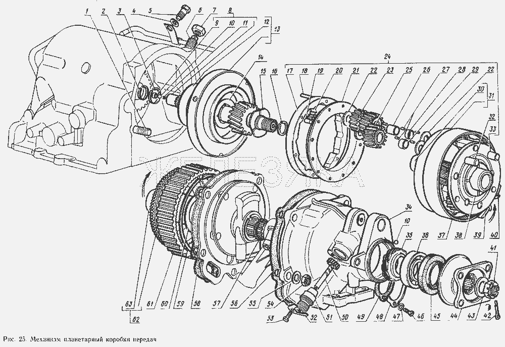 Механизм планетарный коробки передач.  ГАЗ-14 (Чайка)