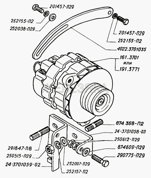 Генератор двигателей ЗМЗ-402.  ГАЗ-3302 (2004)