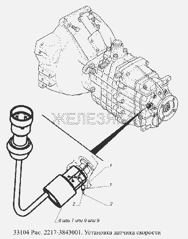 Установка датчика скорости.  ГАЗ-33104 Валдай Евро 3