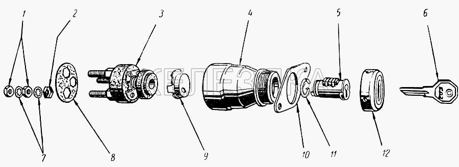Замок зажигания.  М20 Победа