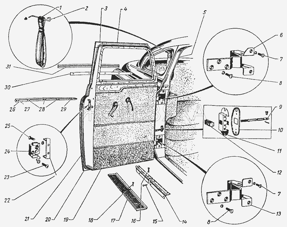 Задняя дверь.  ГАЗ-12 (ЗИМ)