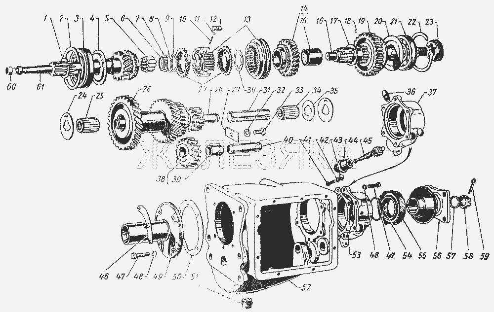 Коробка передач.  ГАЗ-12 (ЗИМ)