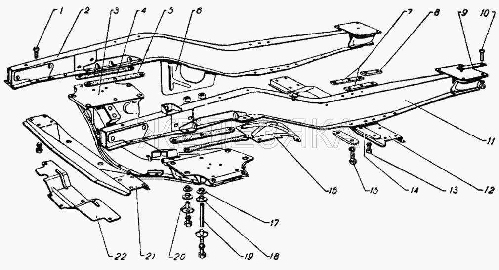 Рама.  ГАЗ-21