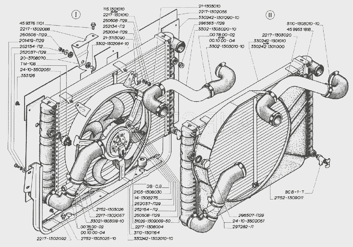 Радиатор двигателей ЗМЗ-406 (для автомобилей выпуска с октября 2002 г.).  ГАЗ-3302 (2004)