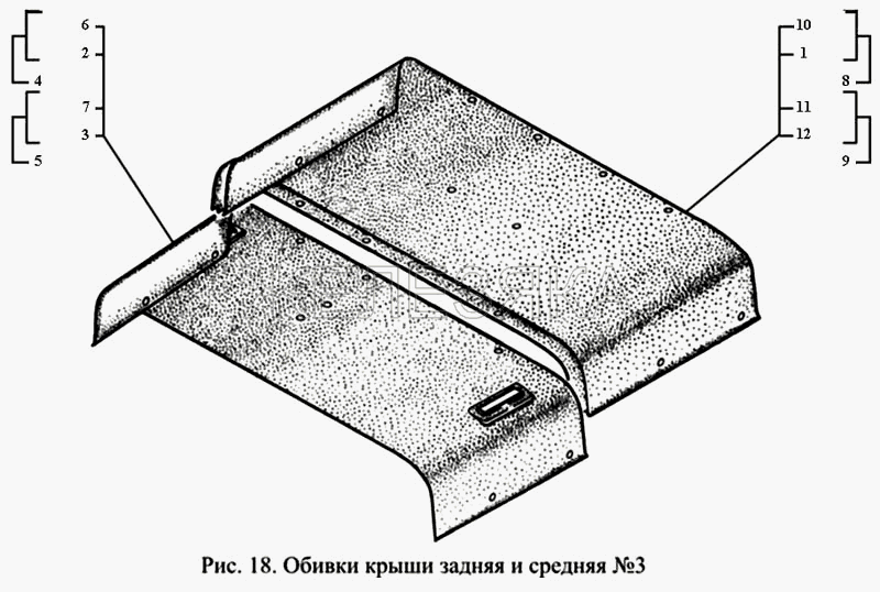 Обивка крыши задняя и средняя №3.  ГАЗ-3221