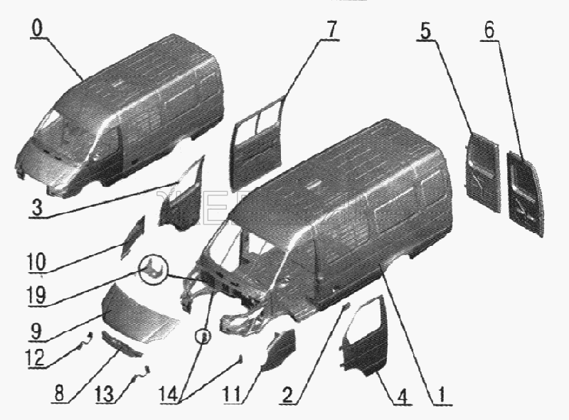Схема кузова газель 2705