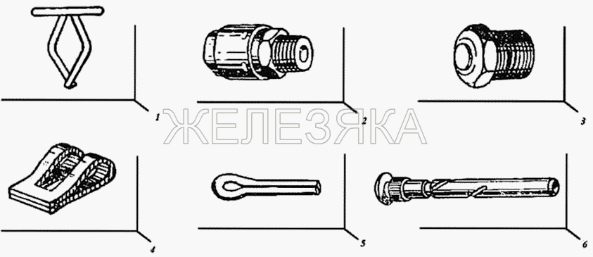 Пистоны, сапуны, клапаны, пряжки, оси.  ГАЗ-51 (63, 63А)