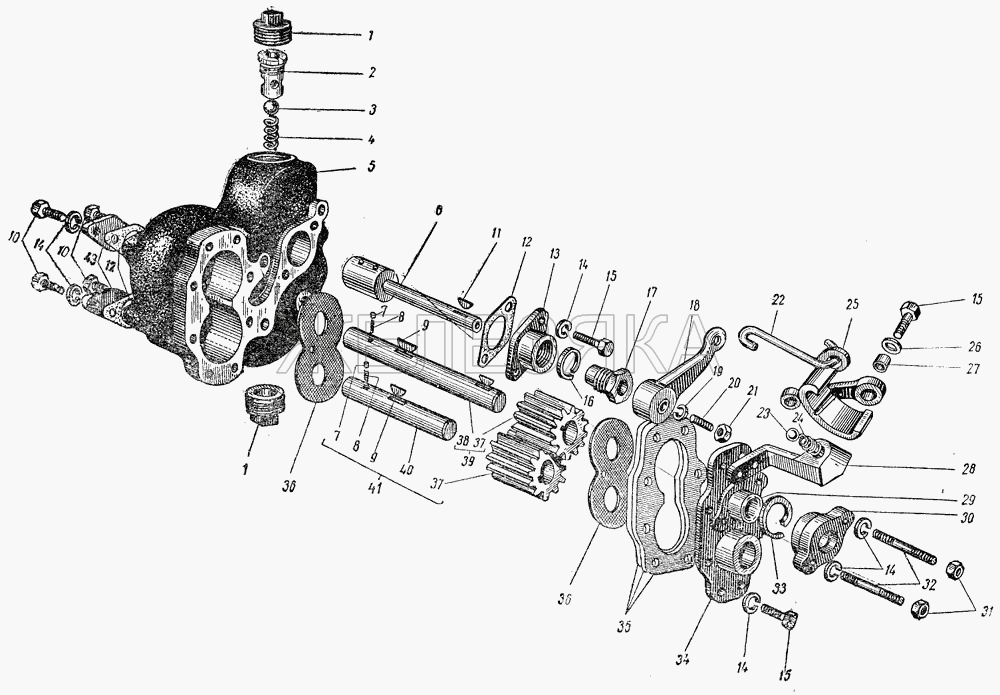 Насос опрокидывающего механизма для ГАЗ-93.  ГАЗ-51 (63, 93)