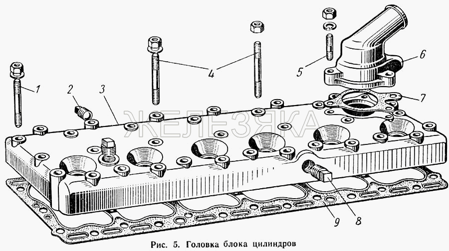 Головка блока цилиндров.  ГАЗ-52-01