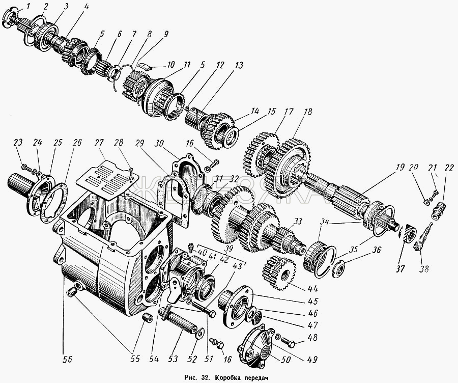 Коробка передач.  ГАЗ-52-01