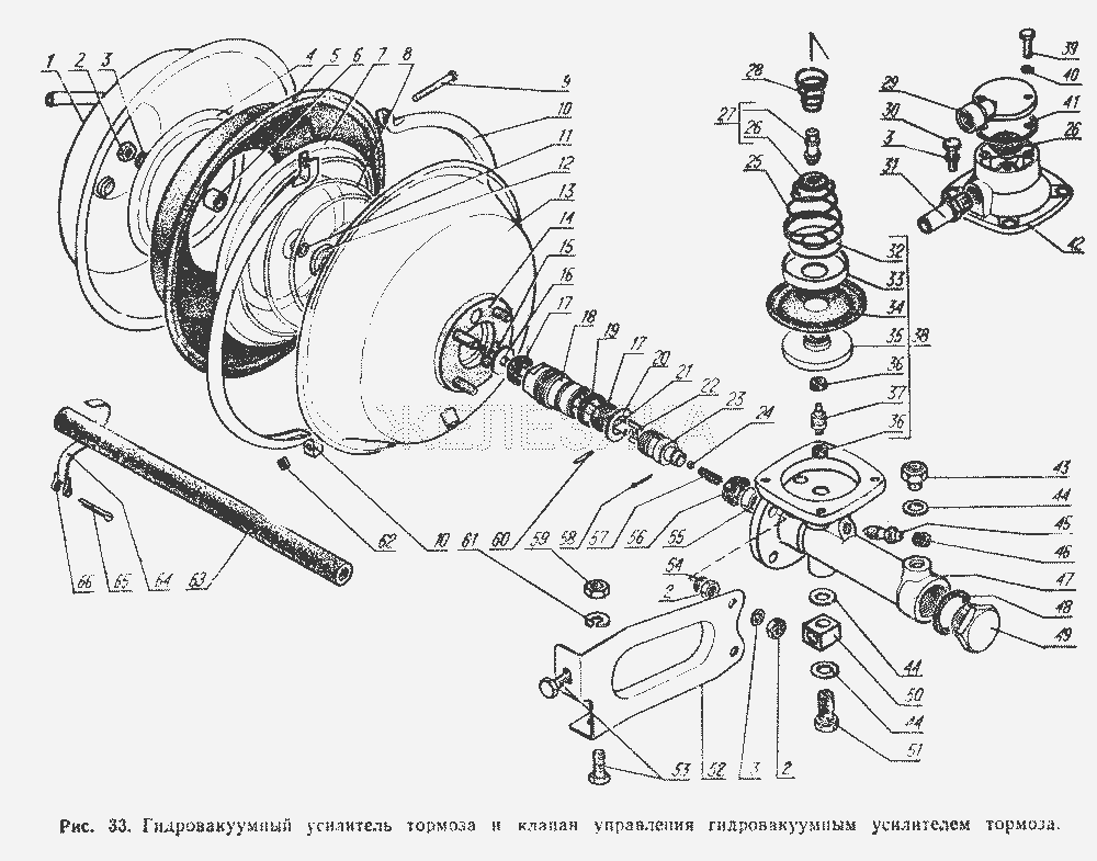 Схема подключения вакуумного усилителя тормозов газ 53
