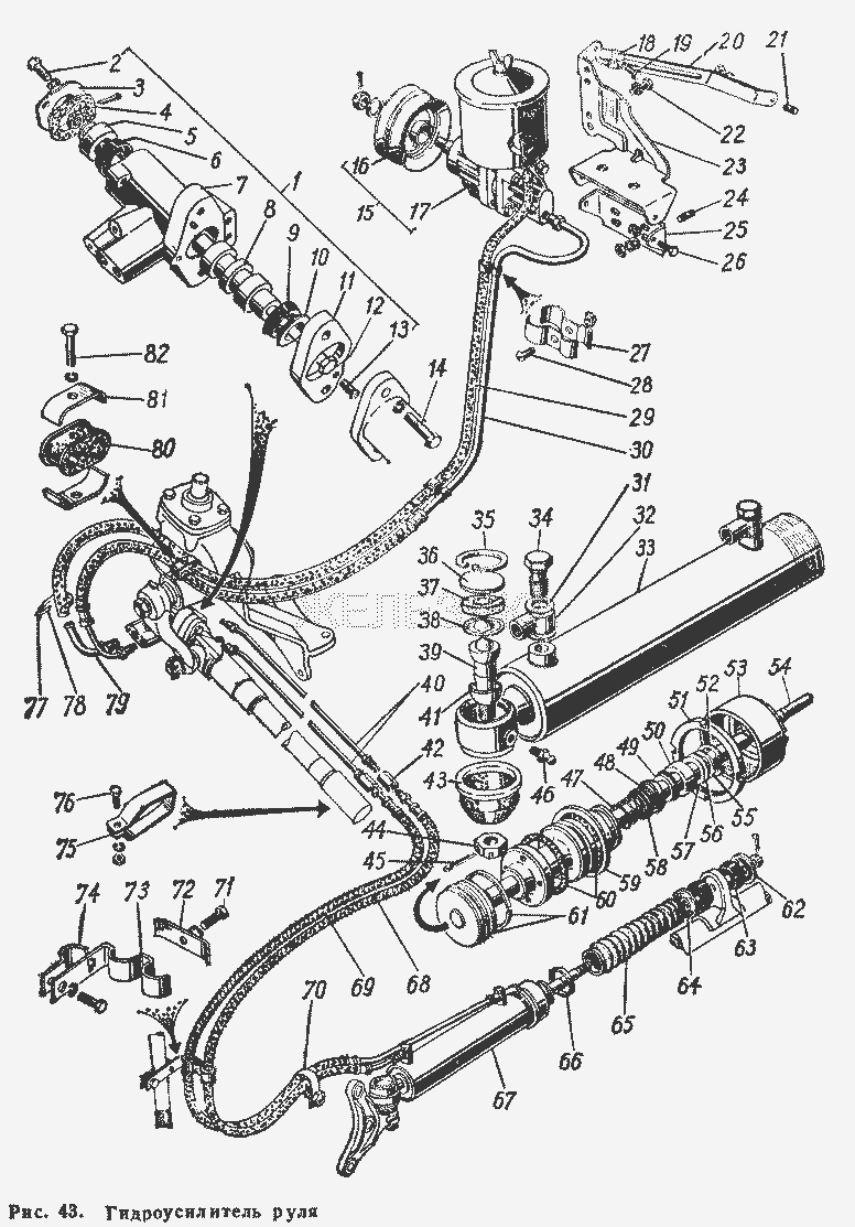 Гидроусилитель руля.  ГАЗ-66 (Каталог 1983 г.)